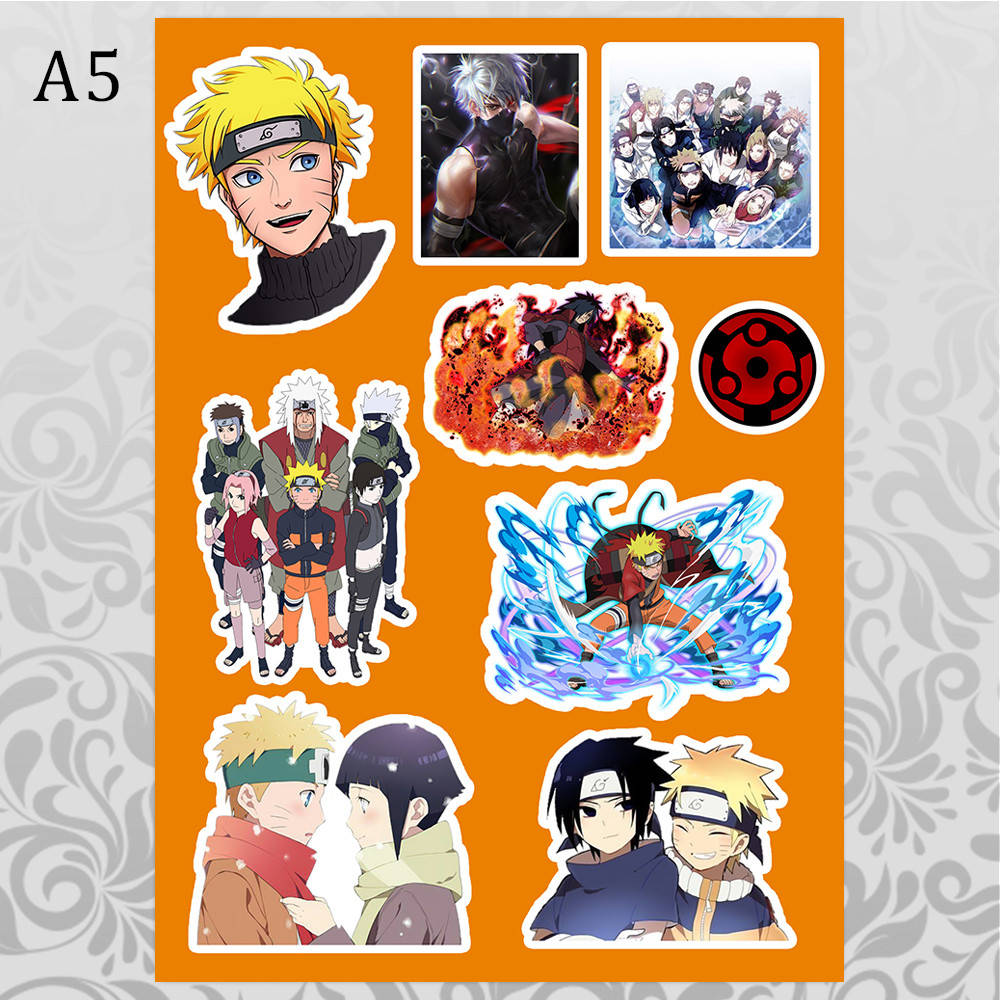 

Стикеры Аниме Naruto без порезки 05, Разные цвета
