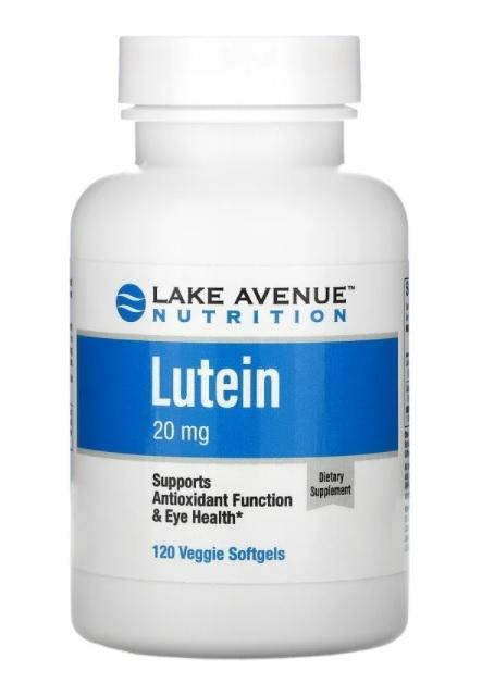 

Лютеин, 20 мг, 120 растительных мягких таблеток Lake Avenue Nutrition.