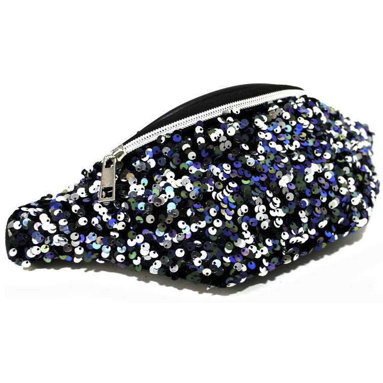 

Молодежная сумка-бананка в пайетках "ежик" на одно отделение разные цвета Размеры: 31х11х7