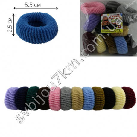 

Резинка для волос махровая бесшовная разноцветная