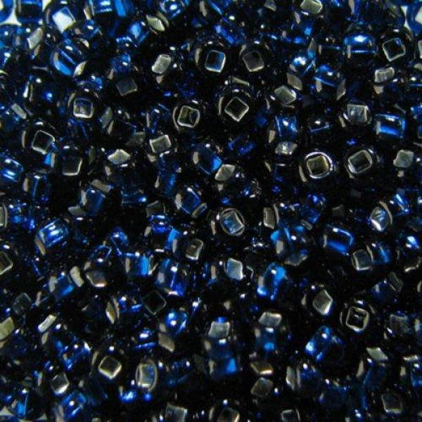 

33129/67100/10 Темный синий с посеребренной серединкой чешский бисер Preciosa 1грамм