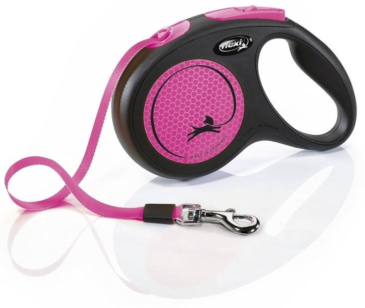 

Рулетка для собак до 15 кг Flexi New Neon Classic S лента 5 m, Розовый
