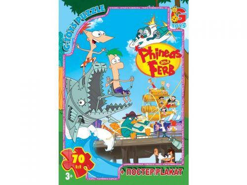 

Пазлы G-Toys "Финес Ферб и Перри" 70 элементов + постер 21 х 30 см PF0022