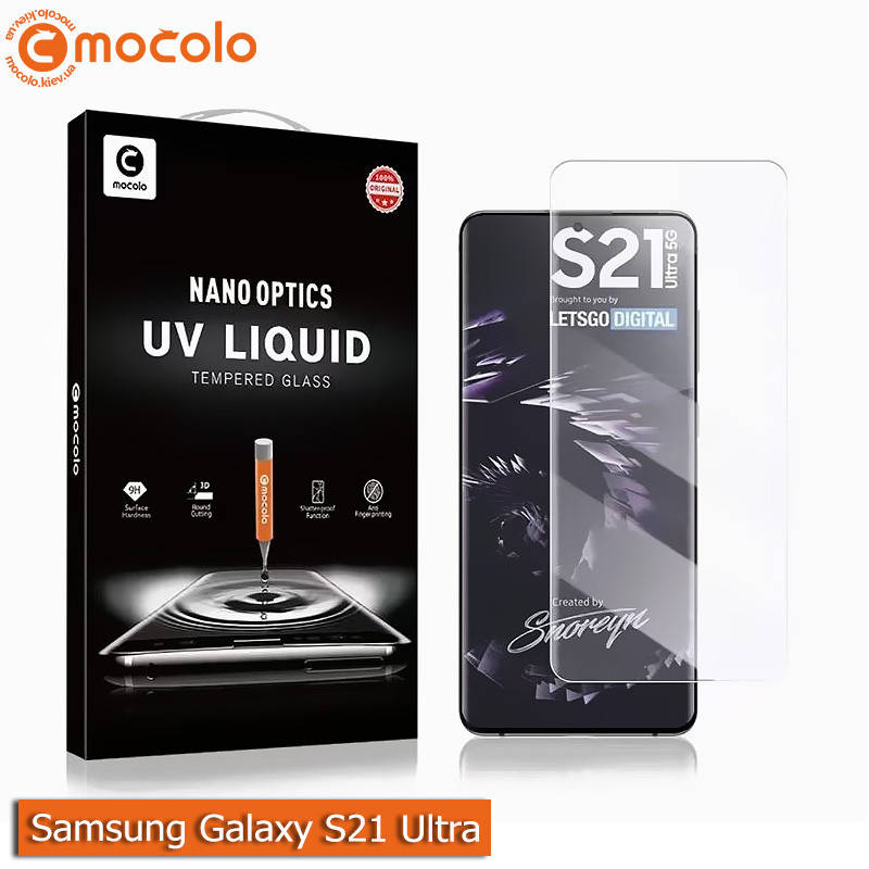 

Защитное стекло Mocolo Samsung Galaxy S21 Ultra Nano Optics UV Liquid Tempered Glass 3D (Clear), Прозрачный