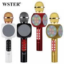 

Караоке микрофон WSTER 1816 WS со светомузыкой и записью, Bluetooth микрофон, подсветка динамиков,MP3-плеер