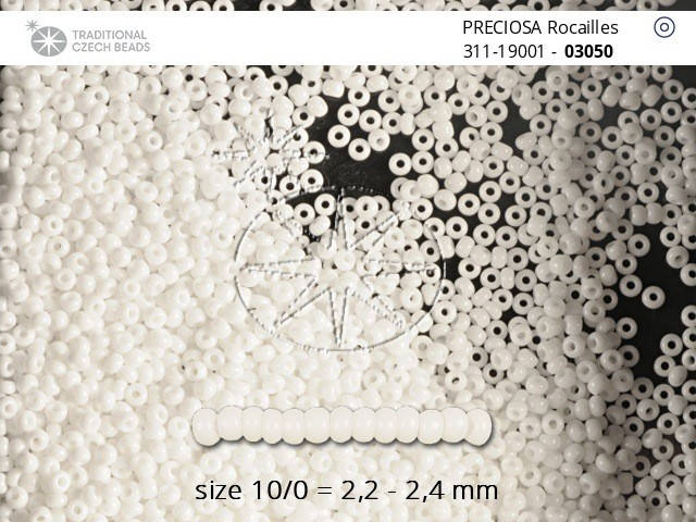

31119/03050/10 Белый непрозрачный.Чешский бисер Preciosa. 1 грамм