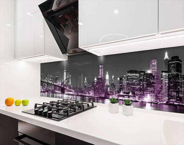 

Наклейка на кухонный фартук мост в Бруклине ночью, с защитной ламинацией 60 х 300 см, Разные цвета