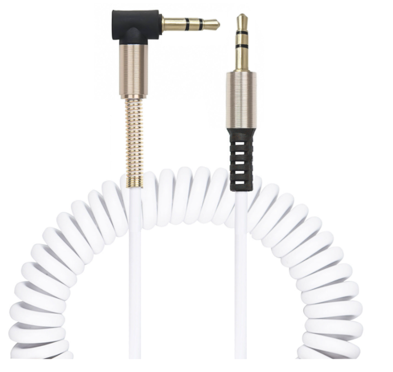 

Кабель DK AUX Metal Spiral 150см Mini-Jack на Mini-Jack (white), Белый