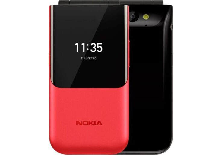 

Флип-телефон Nokia 2720 Red 4G 1500 mAh с двумя экранами раскладушка, Красный
