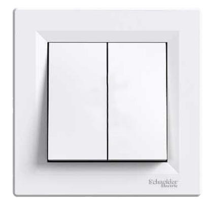 

Двухклавишный выключатель белый Asfora EPH0300121 Schneider