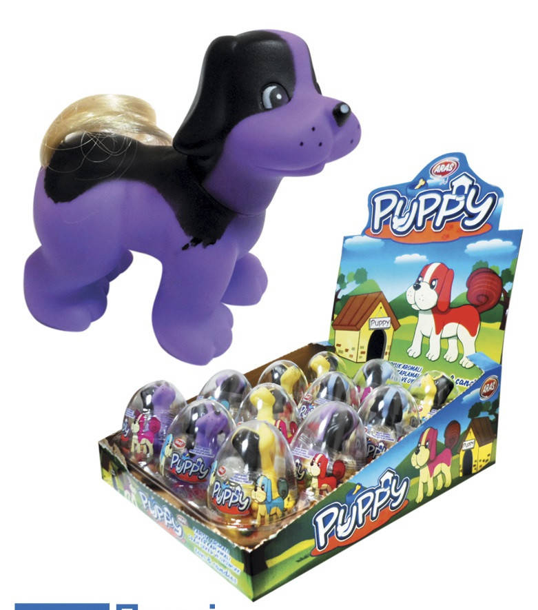 

Яйца пластиковые прозрачные с игрушкой и драже PUPPY 10 гр