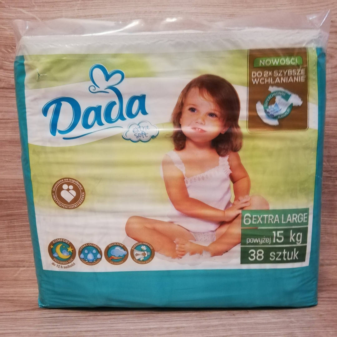 

Подгузники Dada Extra Soft 6 Extra Large (15+ кг), 38 шт