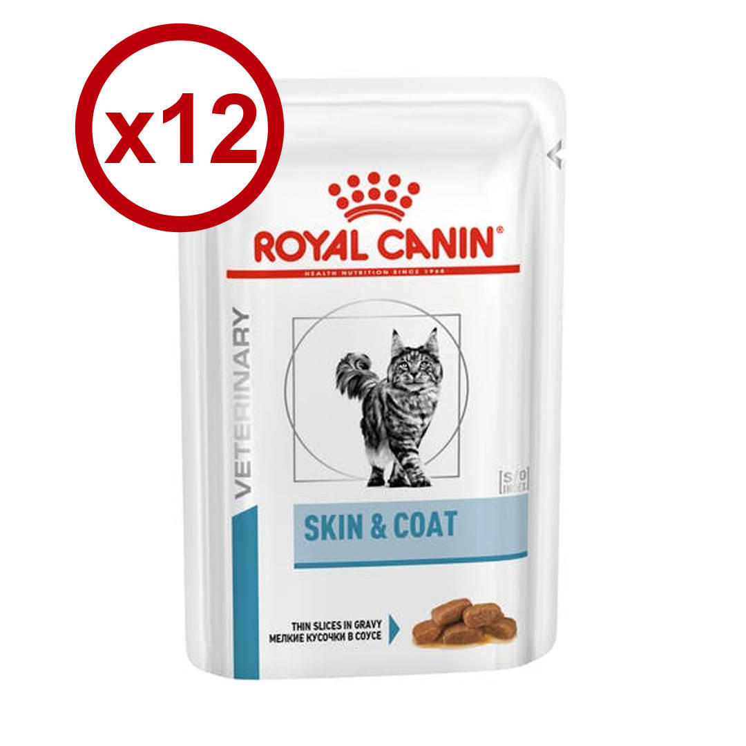 

Royal Canin Skin & Coat в соусе 85г * 12 шт - паучи для кошек (дерматоз)