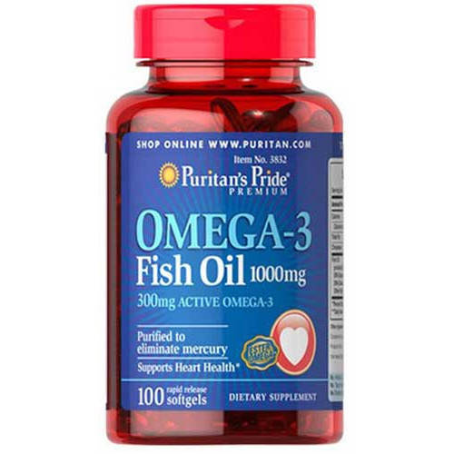 

Omega-3 Fish Oil 1000 mg 100 Softgels