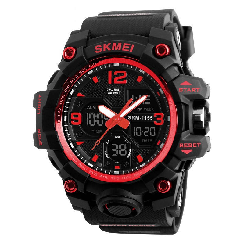 

Skmei 1155 B красные мужские спортивные часы