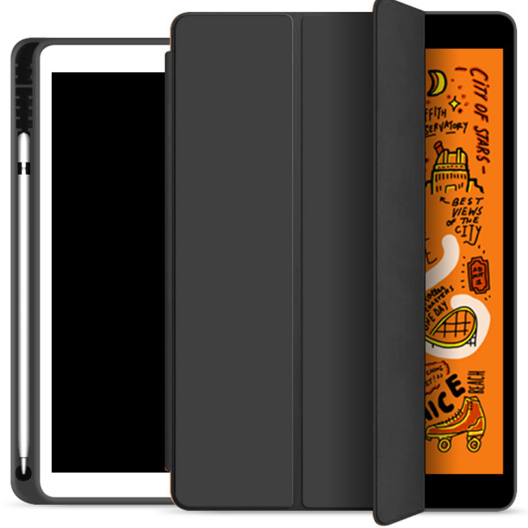 

Чехол-книжка STR Тройной С держателем для стилуса для iPad 9.7 (2017-2018) Черный