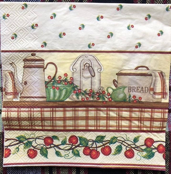 

№ 75 Салфетка для декупажа или сервировки стола "Черешня на столе". 33х33