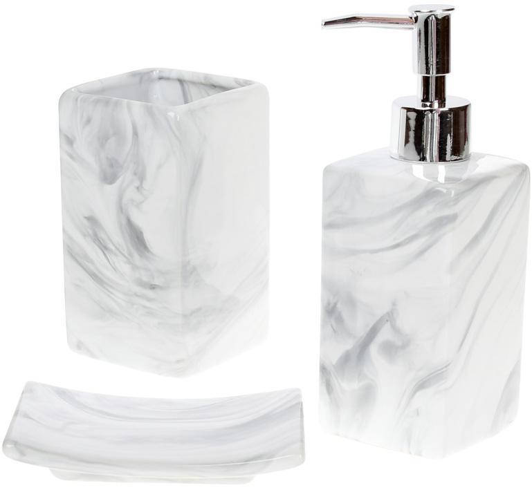 

Набір аксесуарів Bright Grey Marble для ванної кімнати 3 предмети, Серый
