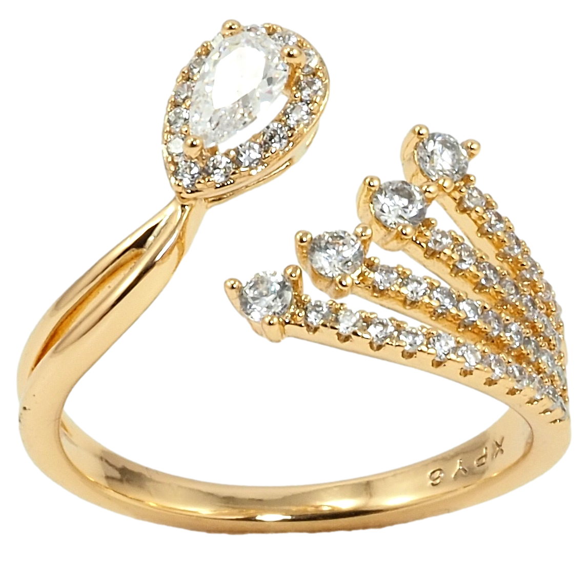 

Кольцо ХР Позолота 18K "Инкрустация цирконием" р.18-19