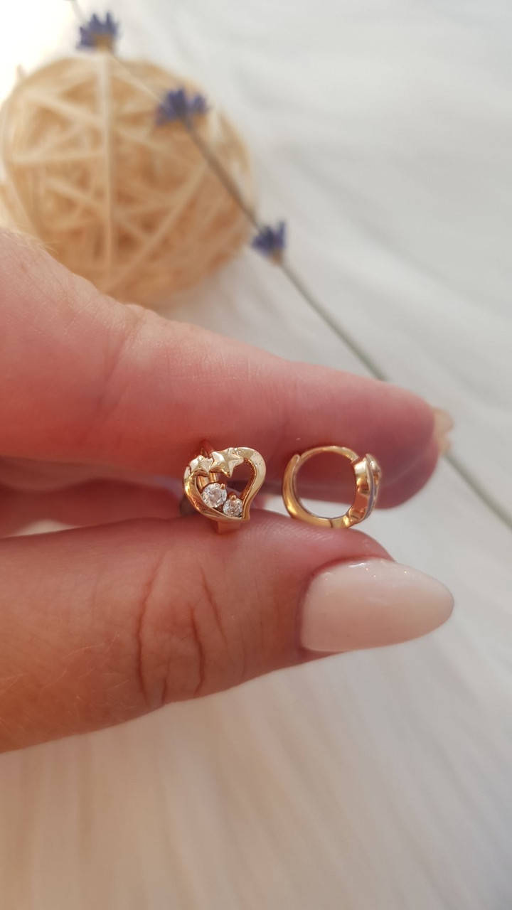 

Сережки для дівчинки від 1 року "Сердечко"