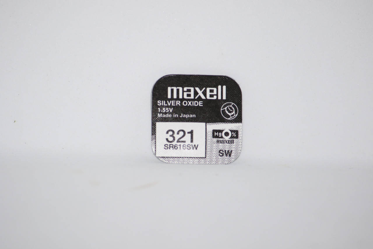 

Батарейка для часов Maxell SR616SW (321) 1.55V 16mAh 6.8x1,65mm Серебрянно-цинковая