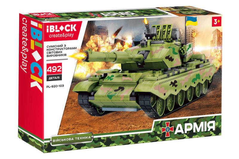 

Конструктор танк АРМИЯ военная техника IBLOCK PL-920-103, Разные цвета