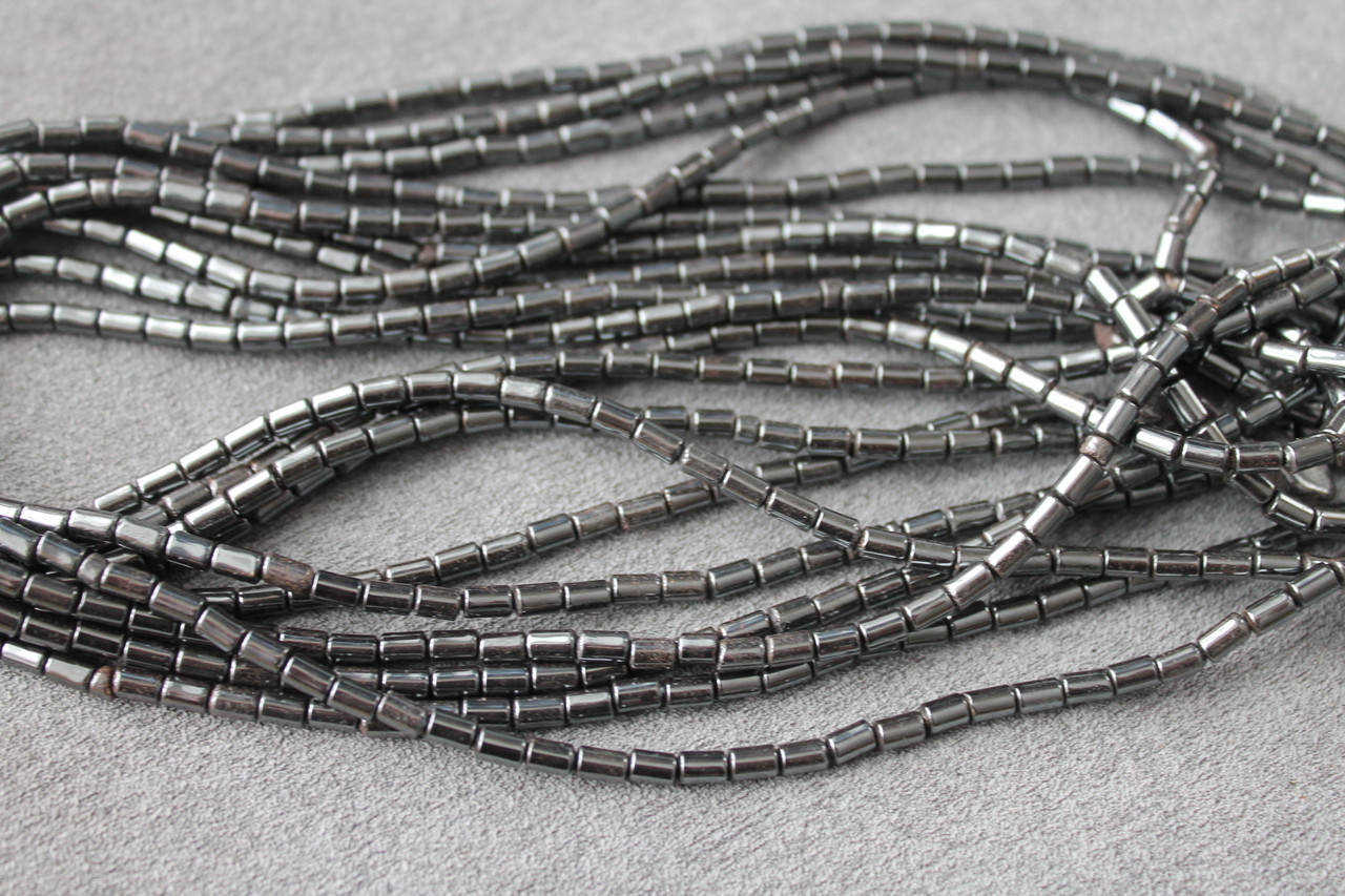 

Бусины Гематит цилиндр, 5\3 мм, нить