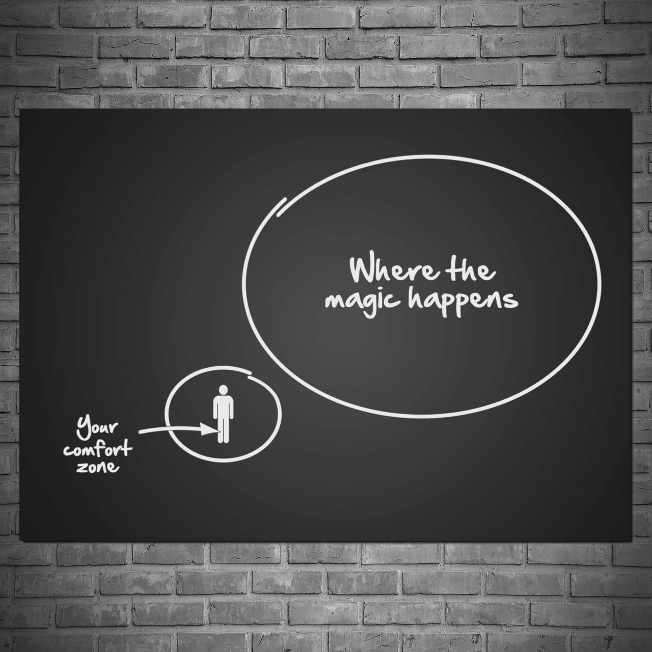 

Постер Мотивационный плакат "Out of comfort zone". Размер 60x42см (A2). Глянцевая бумага