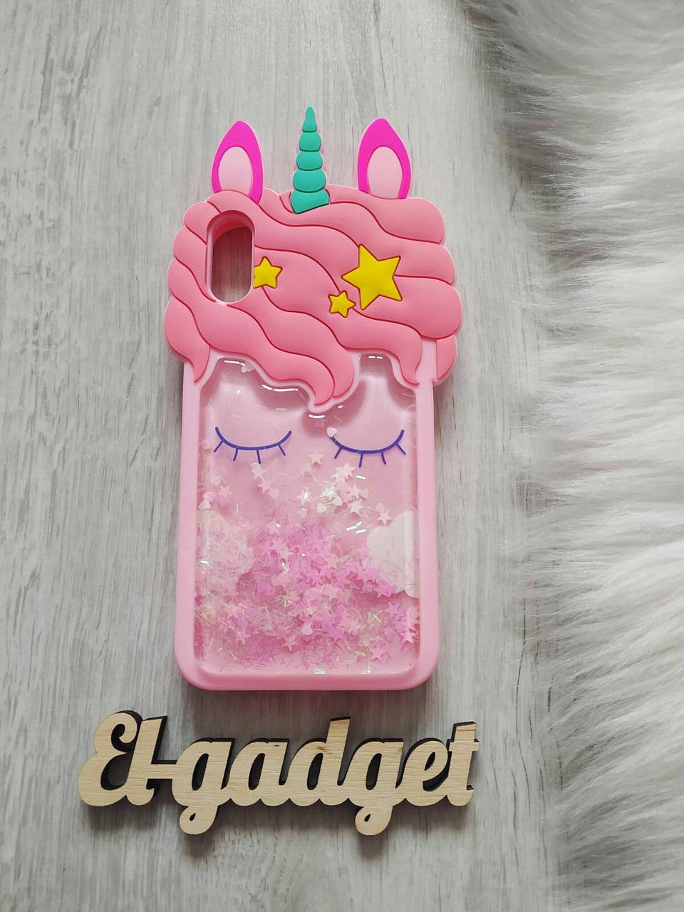 

Чехол для Samsung Galaxy A10 2019 (A105) Единорог розовый с блестками