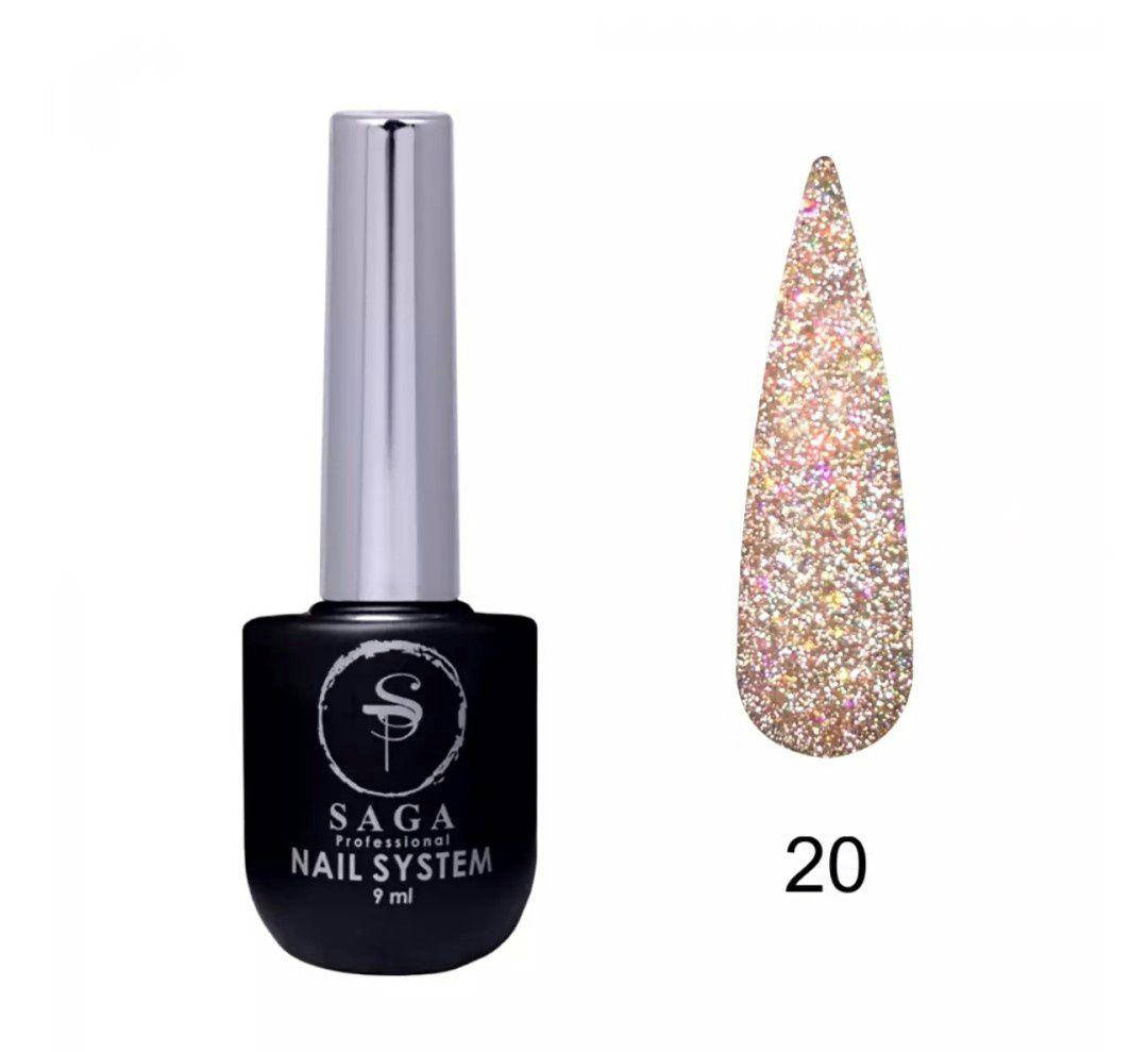 

Гель-лак светоотражающий Saga Professional Fiery gel №20, 8мл