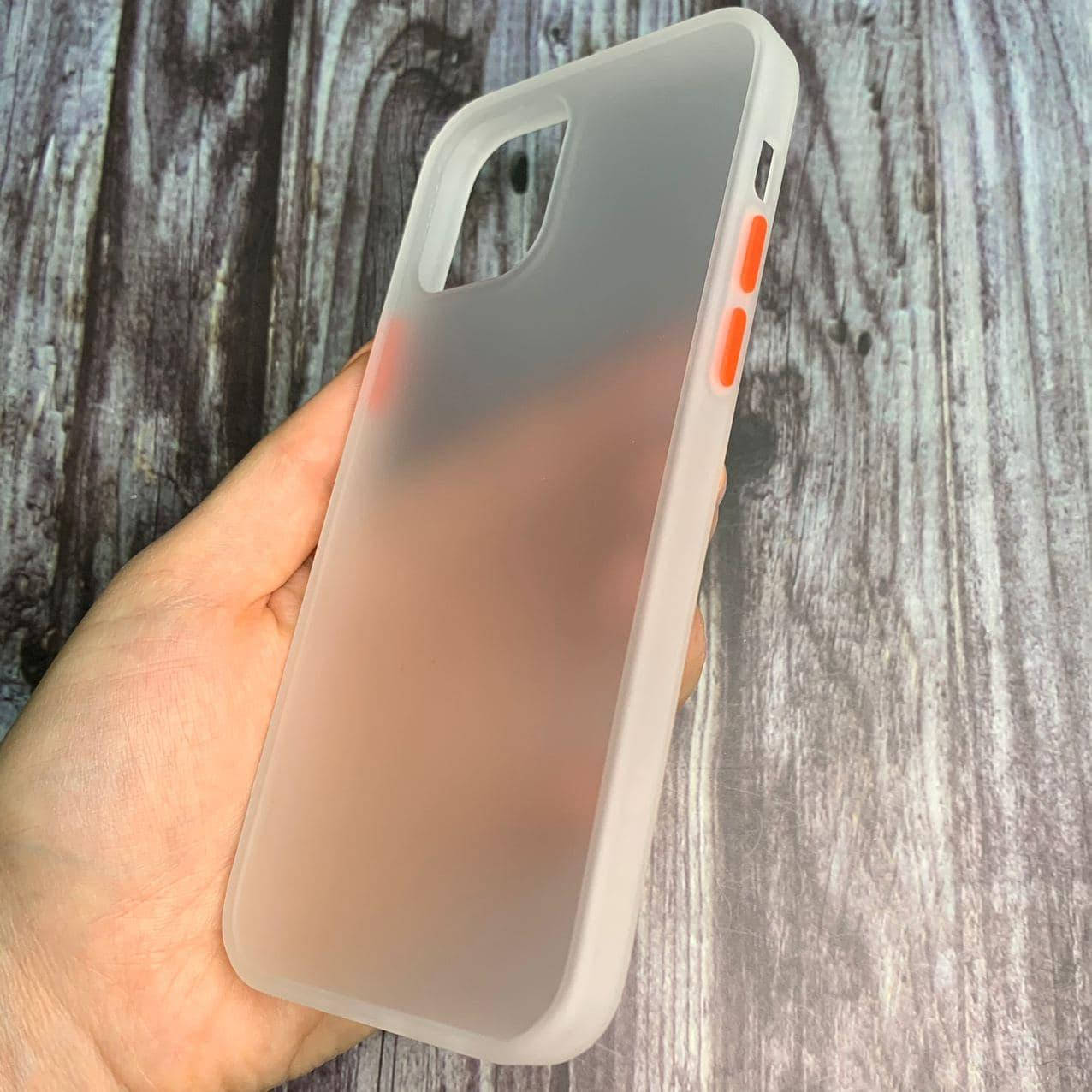 

Чехол для iPhone 12 противоударный матовый яркий ободок чохол на айфон 12 белый