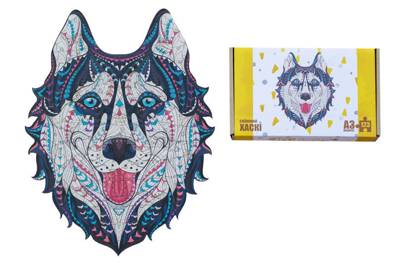 

Фігурний дерев'яний пазл "Сніжний Хаскі" А3