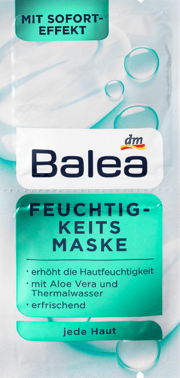 

Увлажняющая маска для лица Balea Feuchtigkeit Maske, 2st. х 8 ml.