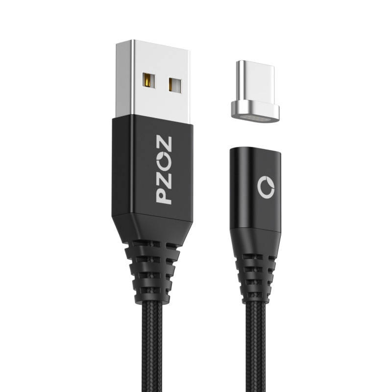 

Магнитный кабель USB Type-C PZOZ для зарядки и передачи данных (Черный)