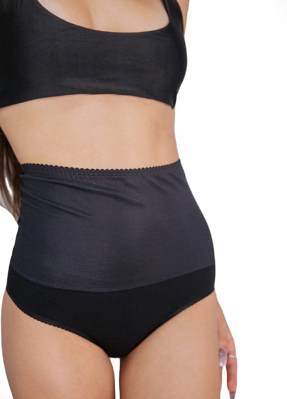 

001301 Компрессионные высокие трусы Черные L, Черный