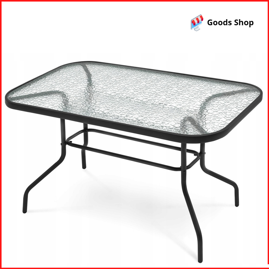 

Садовый стол прямоугольный для дачи 120см Kontra Летний обеденный столик для сада черный стол для террасы кафе