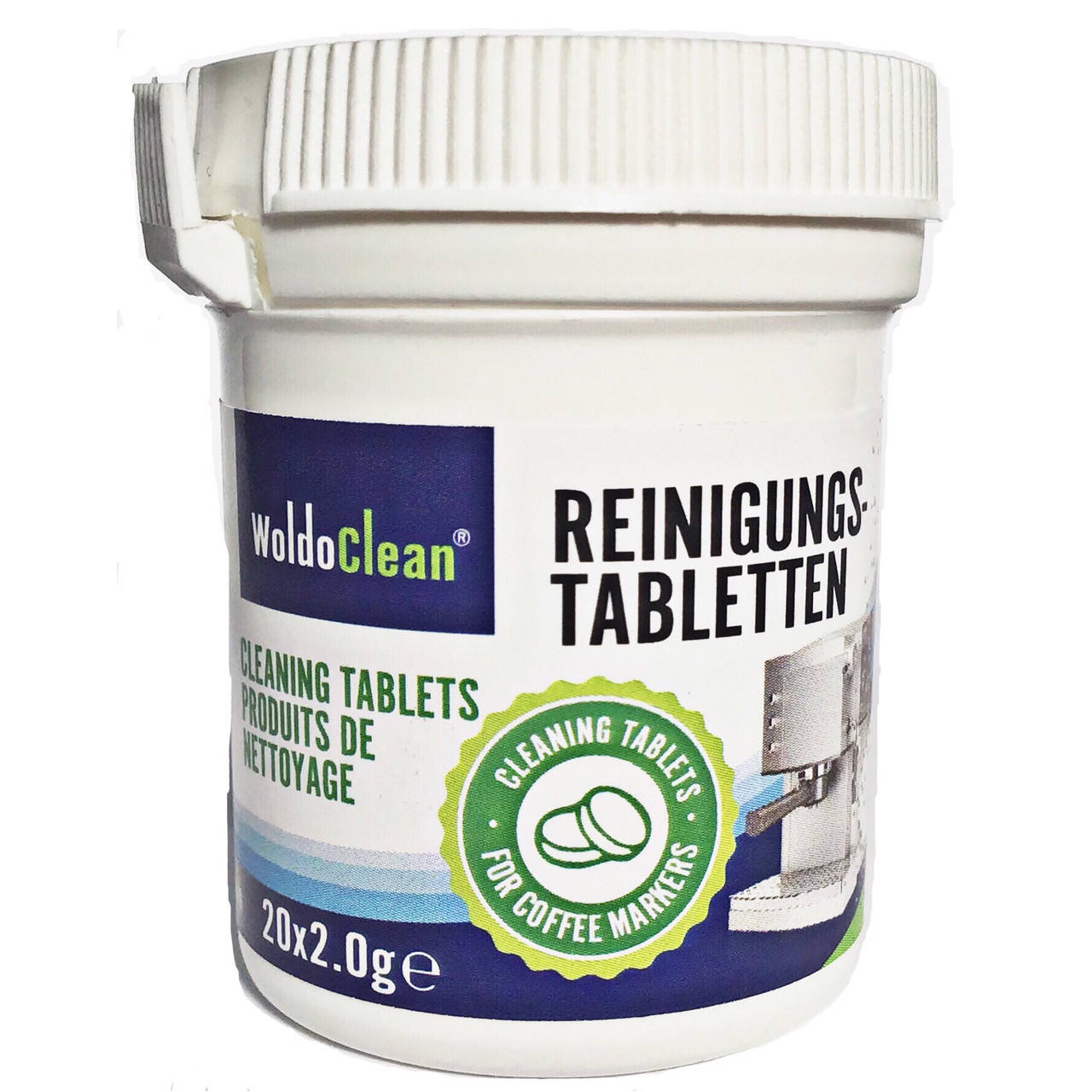 

Таблетки для чистки кофемашин от кофейных масел WoldoСlean 20шт.Германия