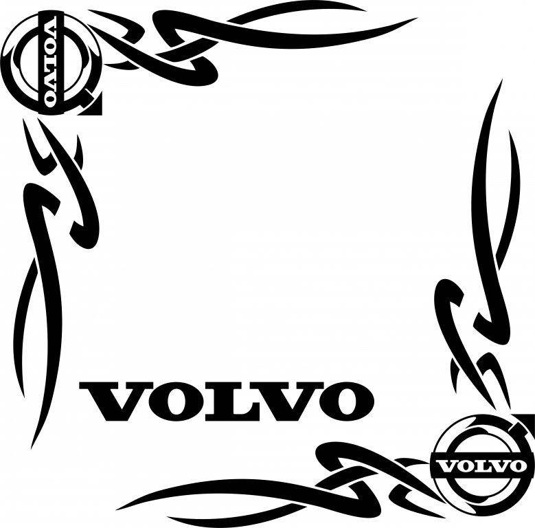 

Виниловая наклейка на авто "VOLVO на углы" 25х29 см, Белый