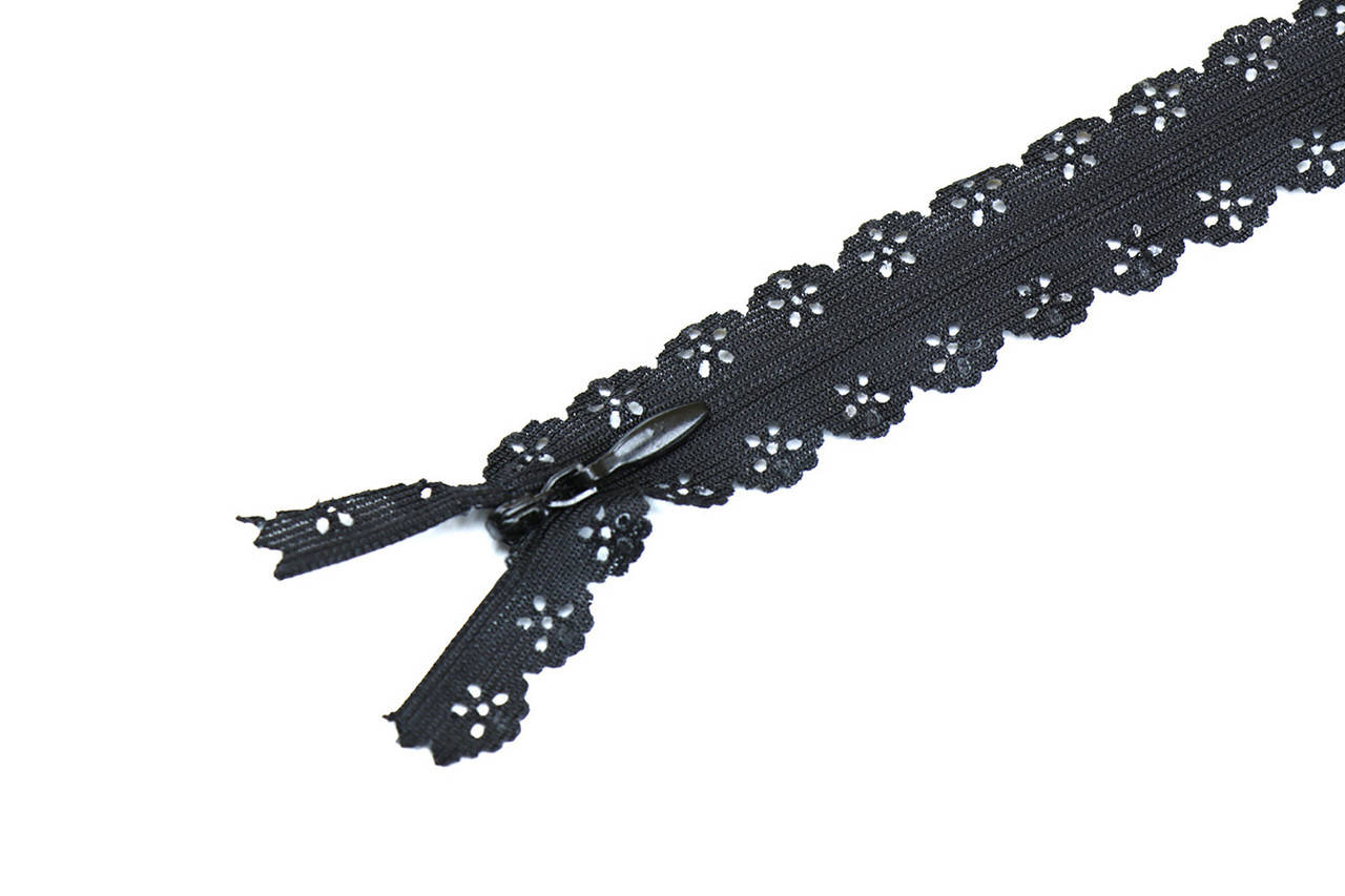 

Zipper Спиральная молния Т3 потайная гипюр ,черная 20см, Черный