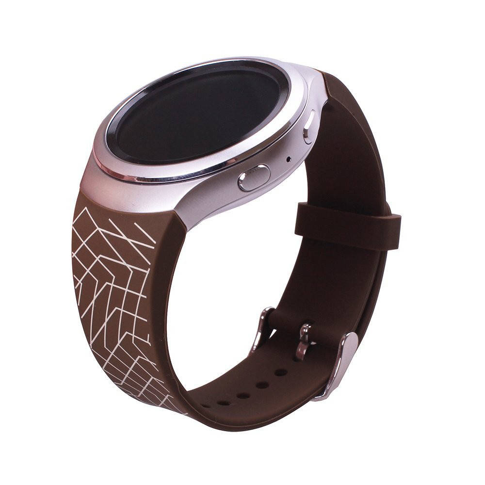 

Силиконовый ремешок Primo для часов Samsung Gear S2 Sports SM-R720 / SM-R730 Line Brown