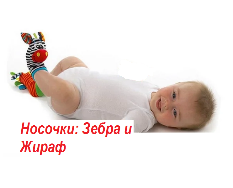 

Носки - игрушки погремушки для детей (Пара носков), Разные цвета