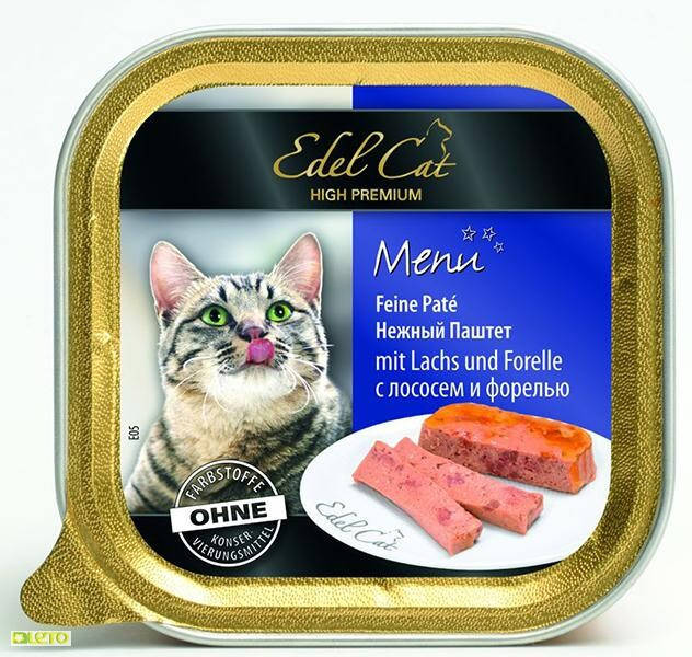

Влажный корм для кошек Edel Cat Нежный паштет с лососем и форелью 100 г