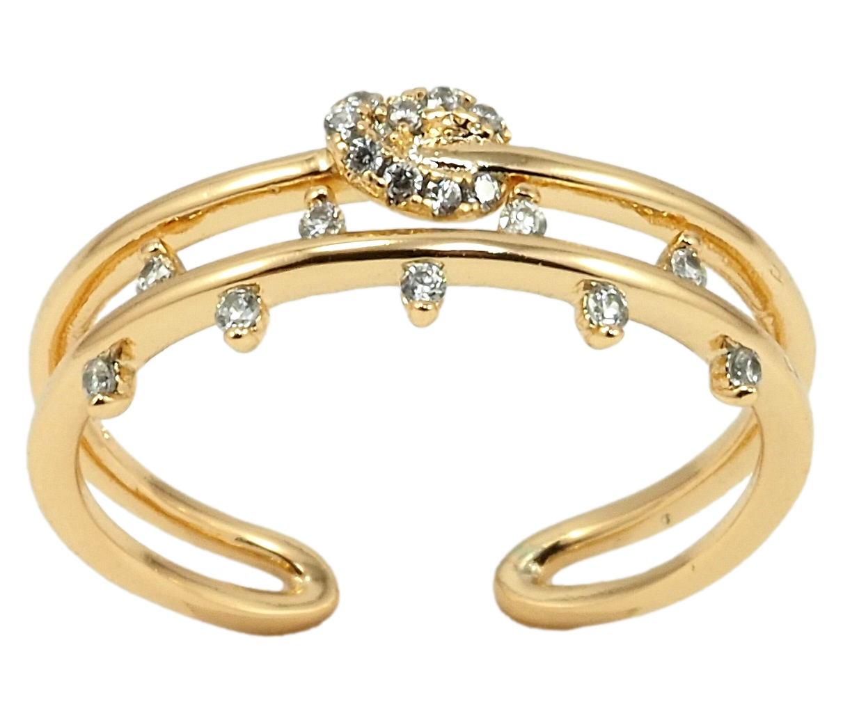 

Кольцо Xuping Позолота 18K "Узелок с вставками циркония" р.17-18