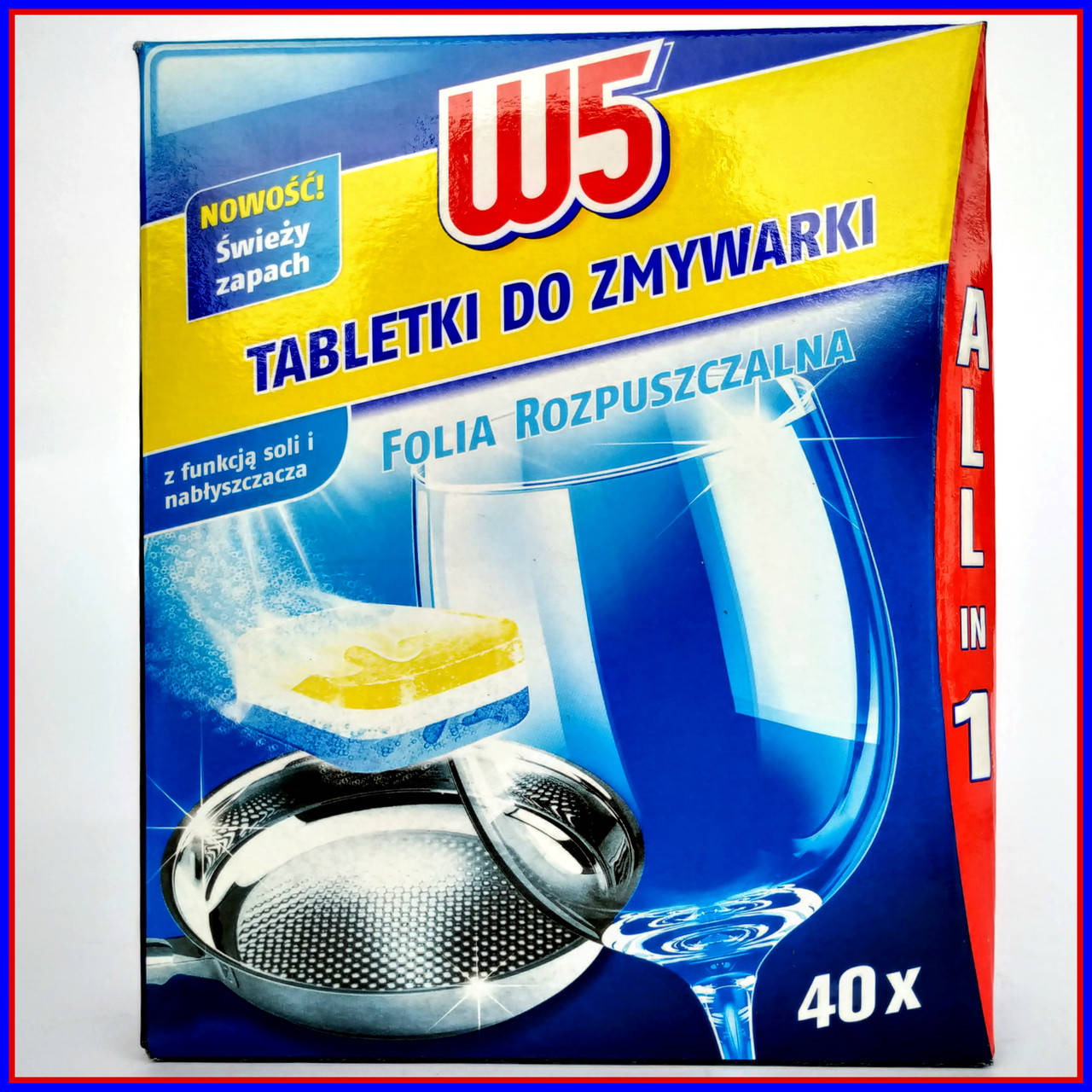 

Таблетки для посудомойки W5 40 шт/760гр Германия оригинал