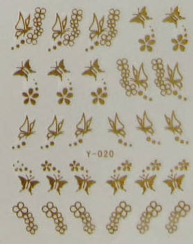 

Водная наклейка для дизайна ногтей Y-020(золото)