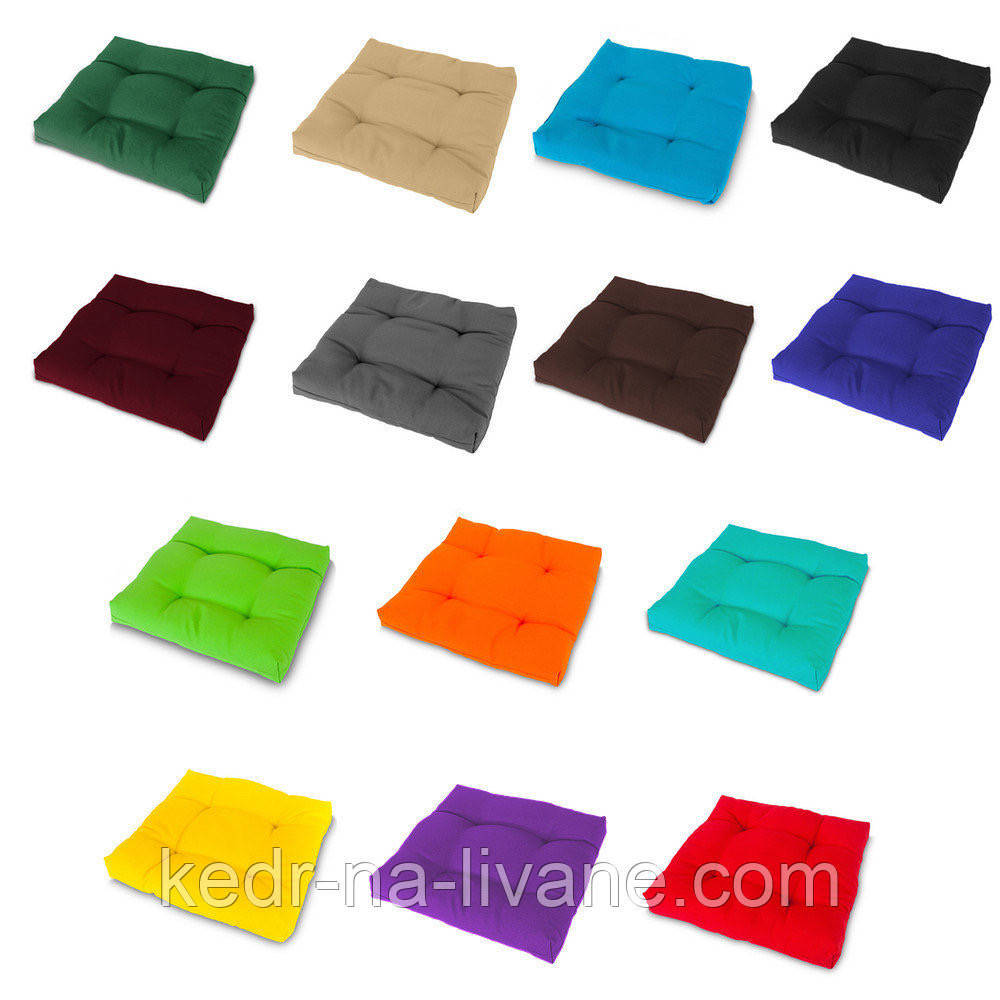 

Подушка на стул табурет Color 35x35x5 см с завязками Ментол Салатовый