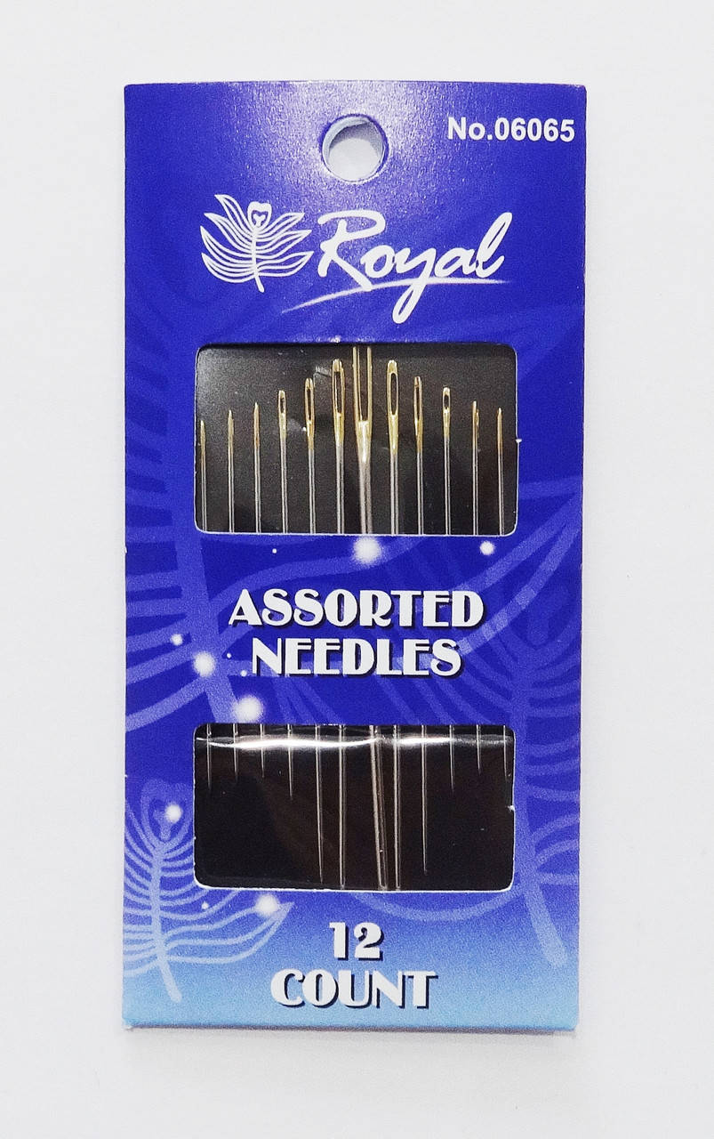 

Иглы для ручного шитья Royal ассорти (12 шт) золотые ушки