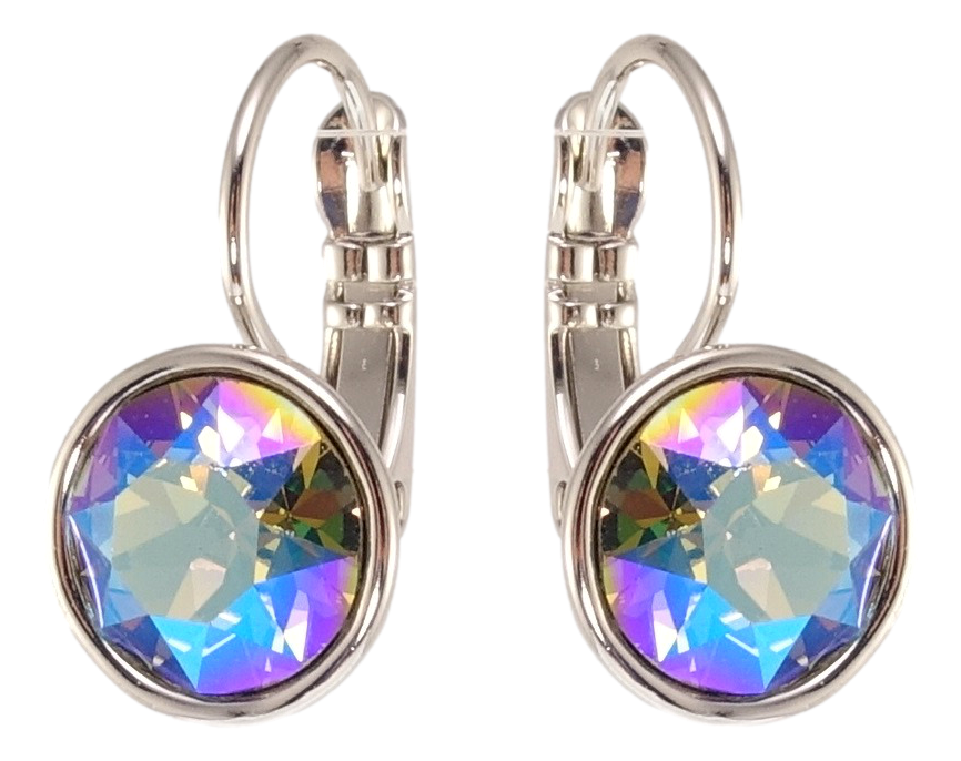 

Серьги Xuping Родий с кр-ми Swarovski французский замок "Кристаллы Erinite Shimmer" ø 10мм