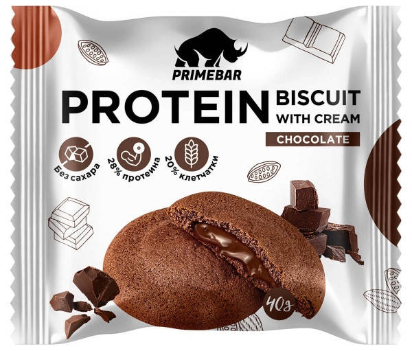 

Протеиновый бисквит с кремовой начинкой PRIMEBAR PROTEIN BISCUIT Шоколад (40 грамм)