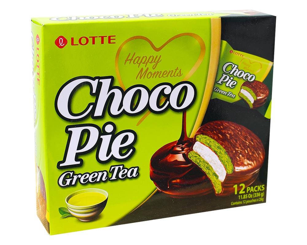 

Печенье сендвич со вкусом зеленого чая в шоколаде LOTTE Choco Pie Green Tea, 336 г